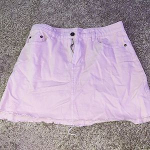 Light a pink jean skirt